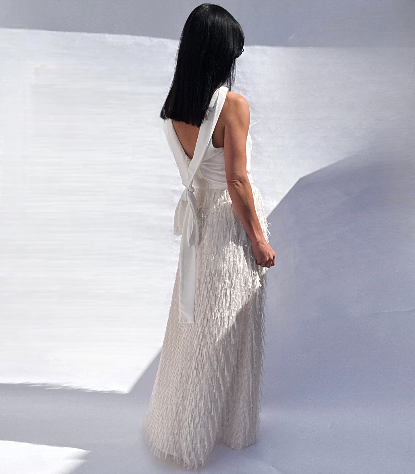 Zara White Feather Maxi Dress – Effortless Elegance for Summer