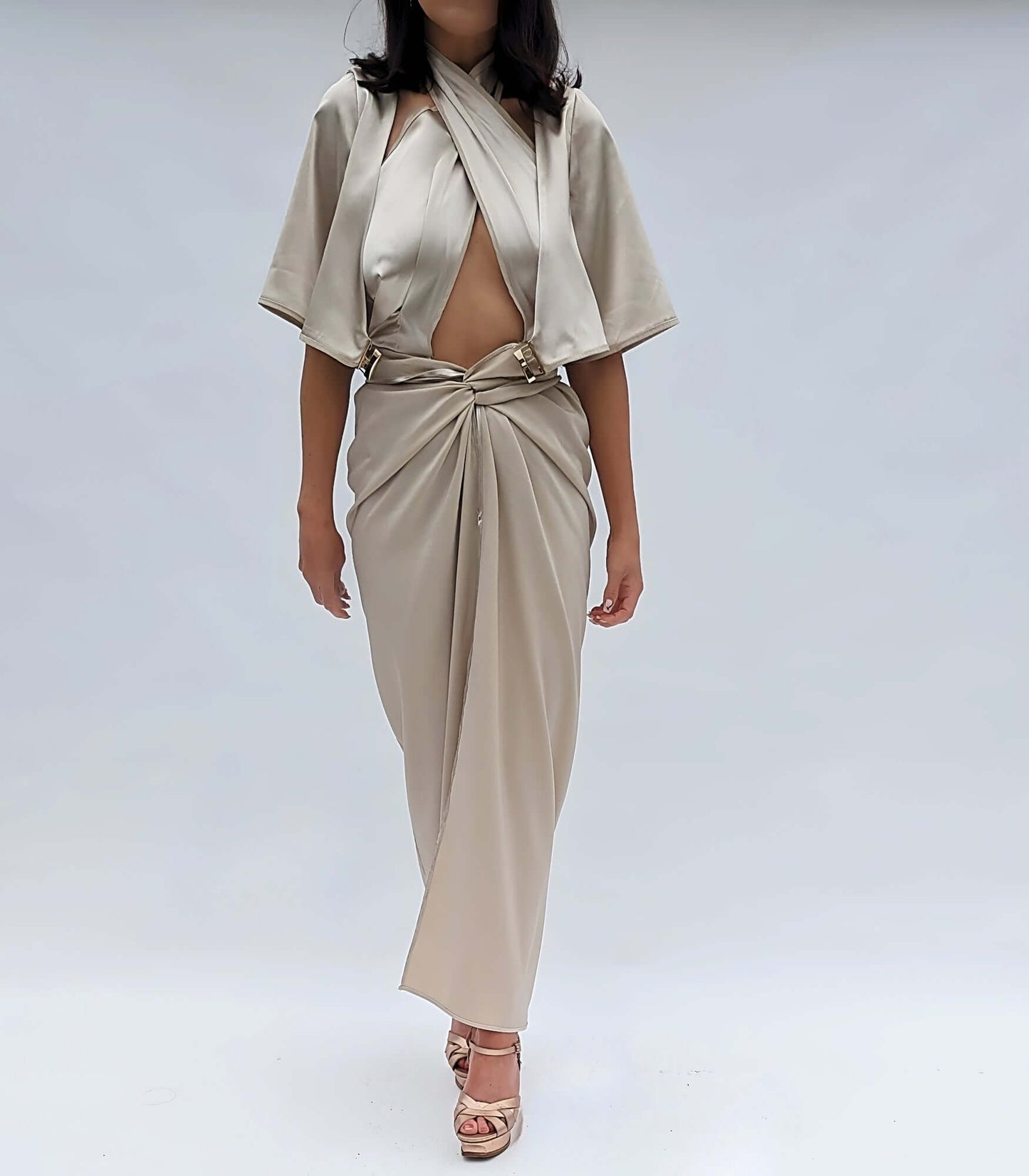 alexis beige dress ALEXIS
