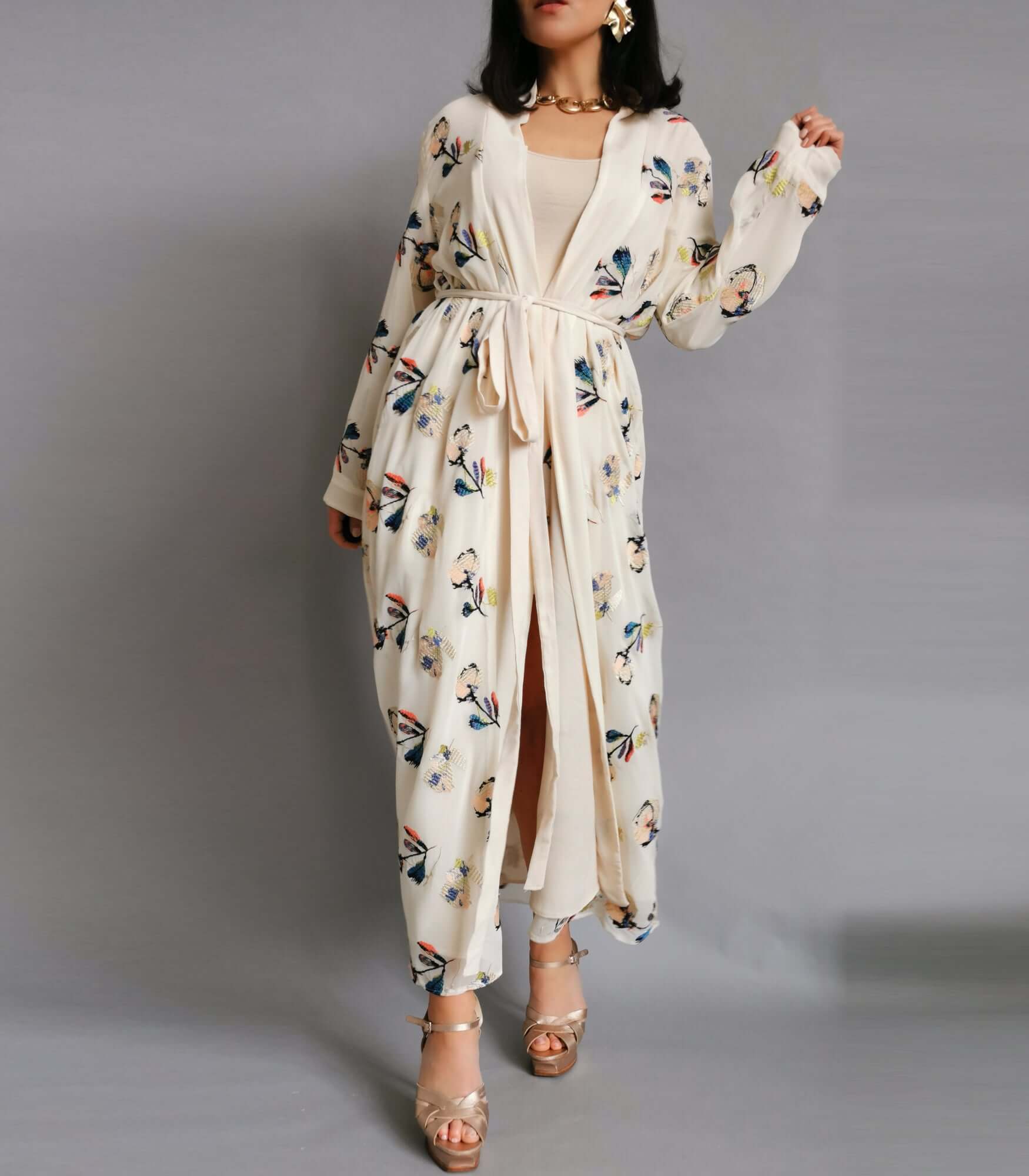 Luxe Botanic Kimono Jacket with Embroidery – Susan Carys