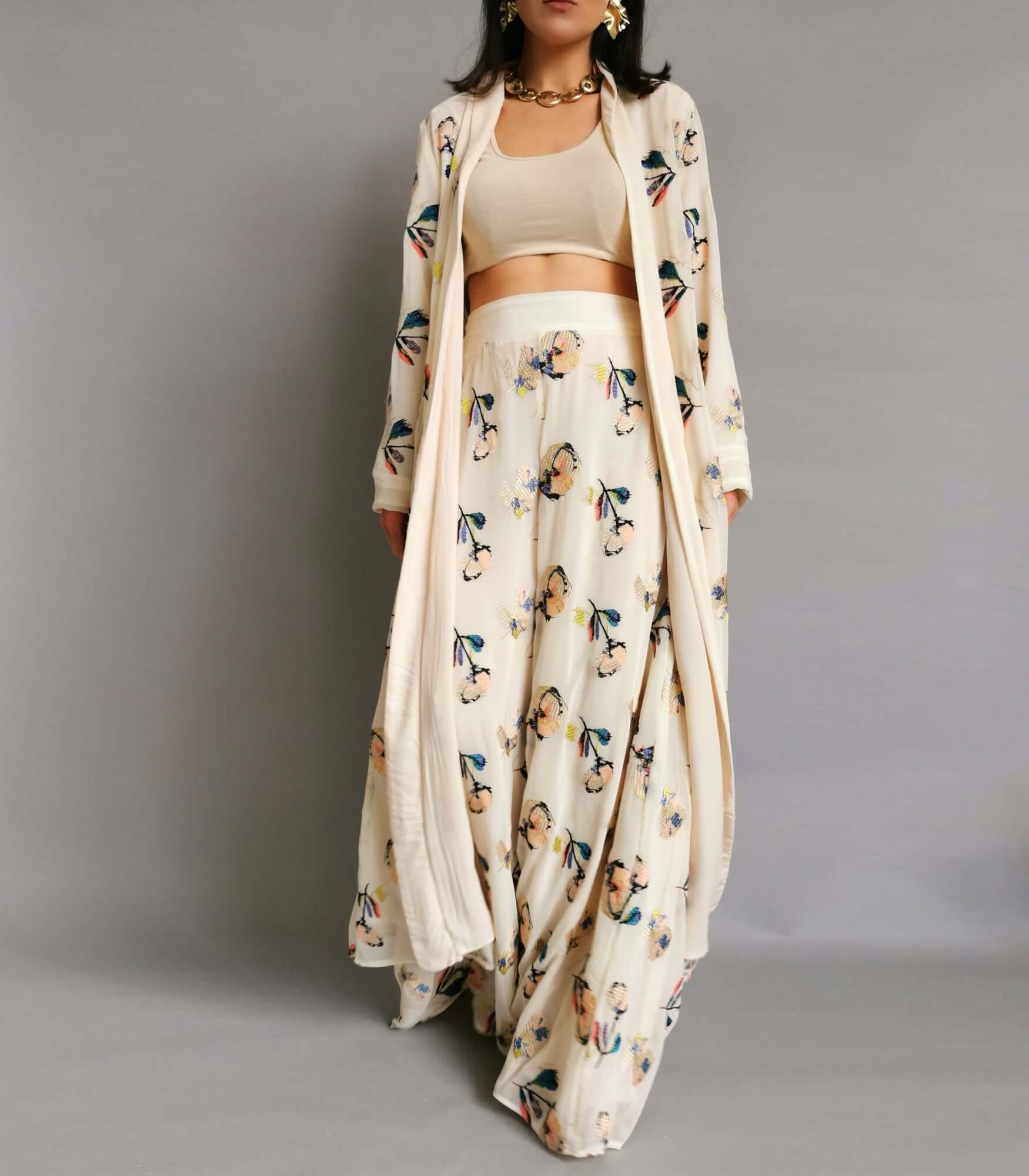 Chic Botanic Palazzo Trousers: Embroidered & Comfy – Susan Carys