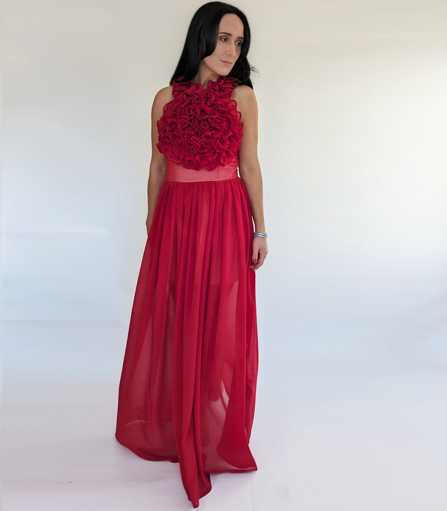 claret red dress Luxorious Claret Red Modest Evening Dress 22671BR