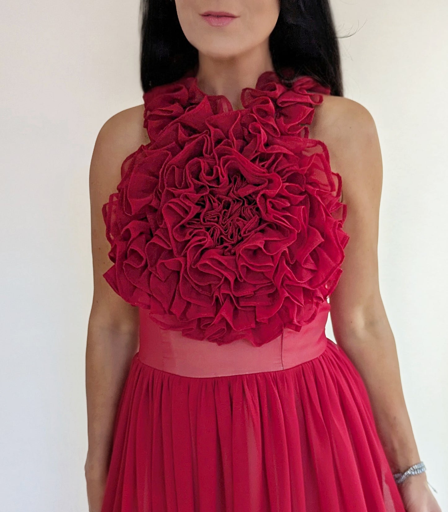 claret red dress FEIZA COLLECTION