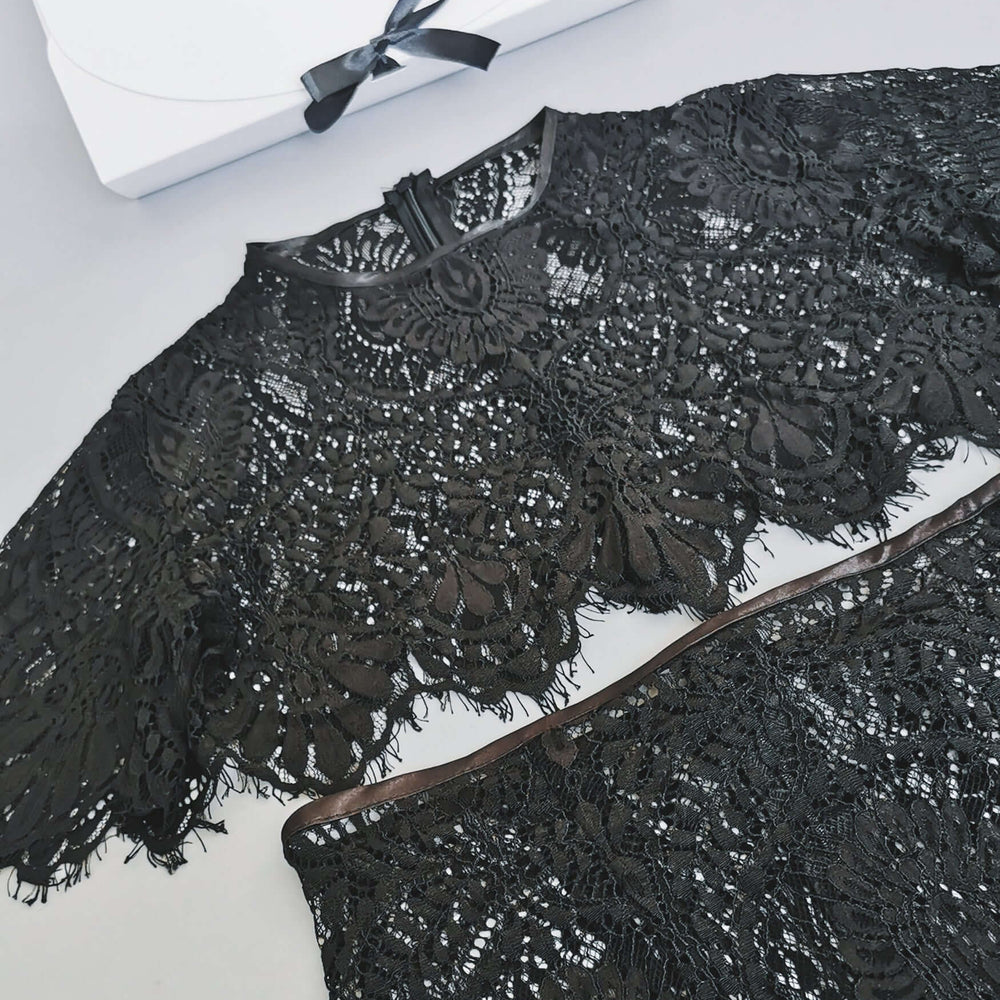 Ezra Co-Ord: Chic Lace Crop & Skirt Set